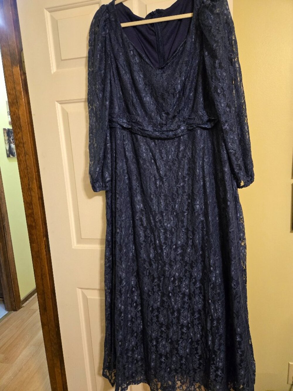 Navy lace gown 4 X